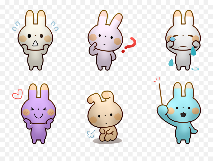 Rabbit Easter Pastel - Rabbit Emoji,Rabbit Emotions