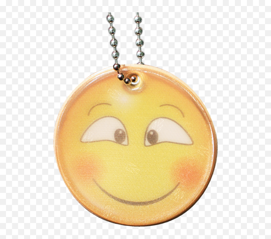 Soft Reflector Pendant - Happy Happy Emoji,Emoticon Necklace