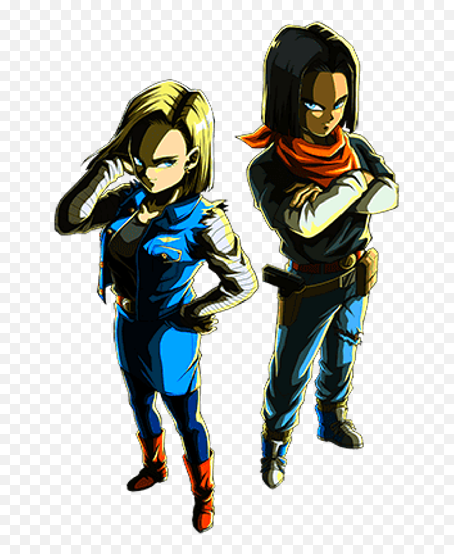 Android 18 And Android 17 Vs Sakura And - Android 17 And 18 Png Emoji,Android 17 Human Emotions