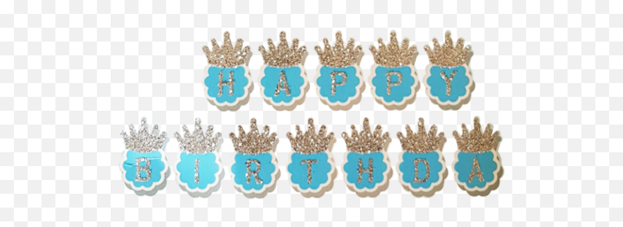Blue And Silver Happy Birthday Banner - Decorative Emoji,Emoji Birthday Supplies