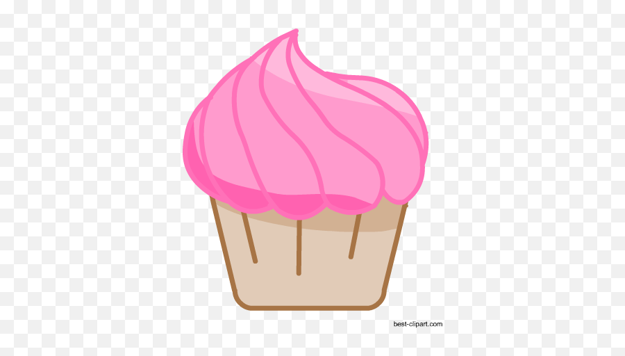 Free Cake And Cupcake Clip Art - Pink Strawberry Cupcake Transparent Background Clipart Emoji,Cupcakes With Emoji