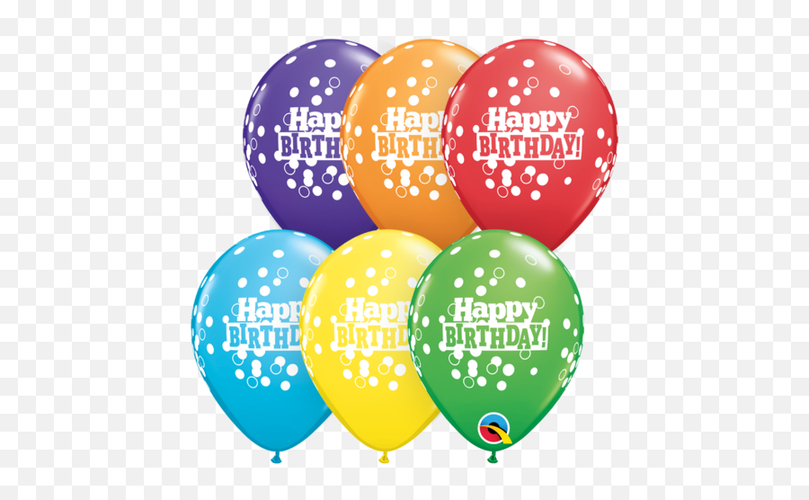 Products Qualatex 11 Inch Happy Birthday Confetti Dots - Happy Birthday Latex Balloons Emoji,Winnie The Poop Emojis
