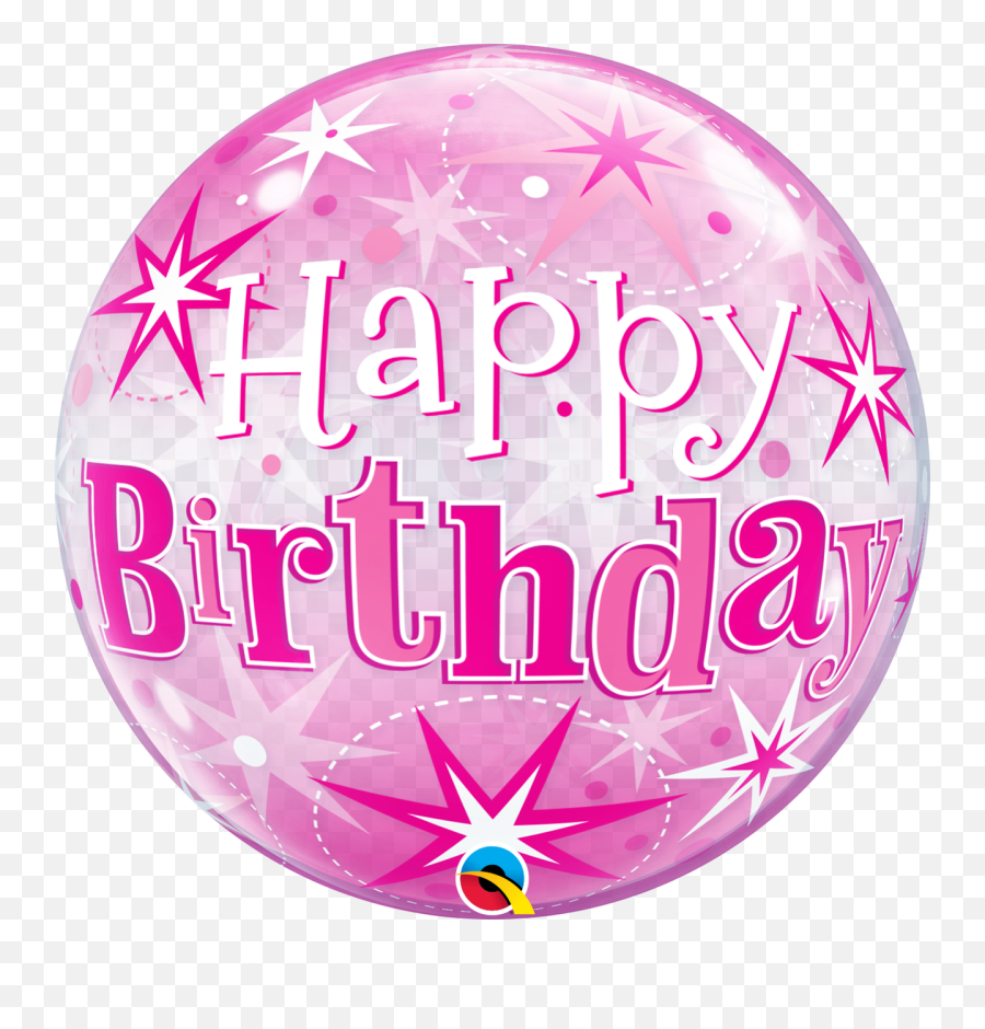 Birthday Pink Starburst Sparkle Bubble - Pink Birthday Balloon Transparent Emoji,Sparkler Emoji