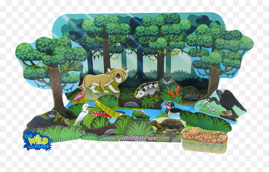 Wetlands Diorama Craft Template - Wetland Habitat Diorama Emoji,Craft Emotions Mask Stencil Tree