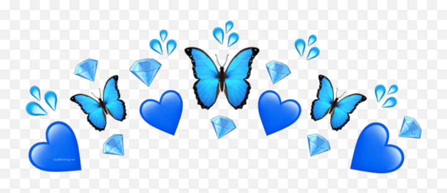 Blue Heart Diamonds Sticker By Alteregoss Emoji,Tiara Emojis Graphic