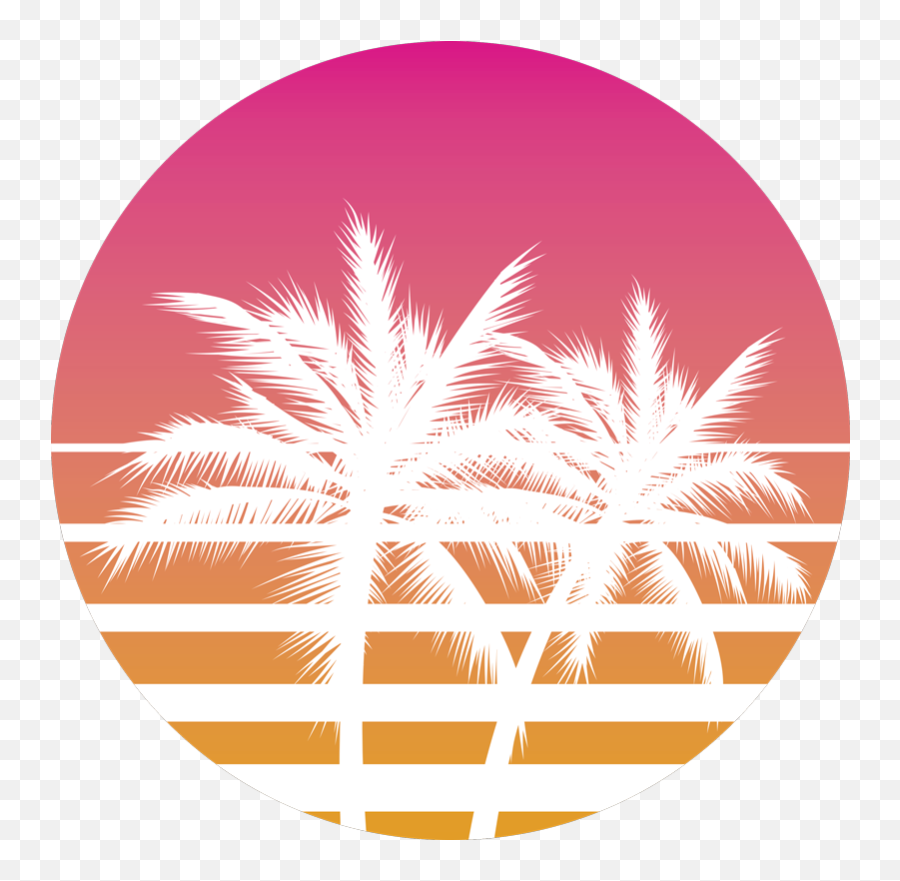 T - Shirt Sunset And Palm Trees Vintage Emoji,Palm Tree Youtube Emoji