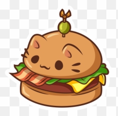 Cute Cats - Sticker Mania Emoji,Cat Emoji With A Burger And French Fries Coloring Page