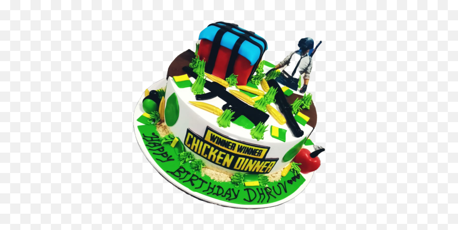 Pubg Cake - Chicken Dinner Pubg Cake Design Emoji,Emoji Cake Decorations