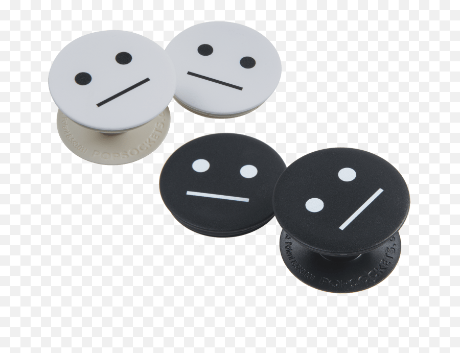 2 - Pack Black Or White Meh Face Popsockets Black And White Popsocket Emoji,Meh Face Emoji