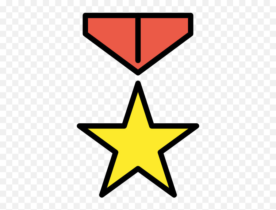 Military Medal Emoji - Star Drawing Yellow Free,Military Emoji