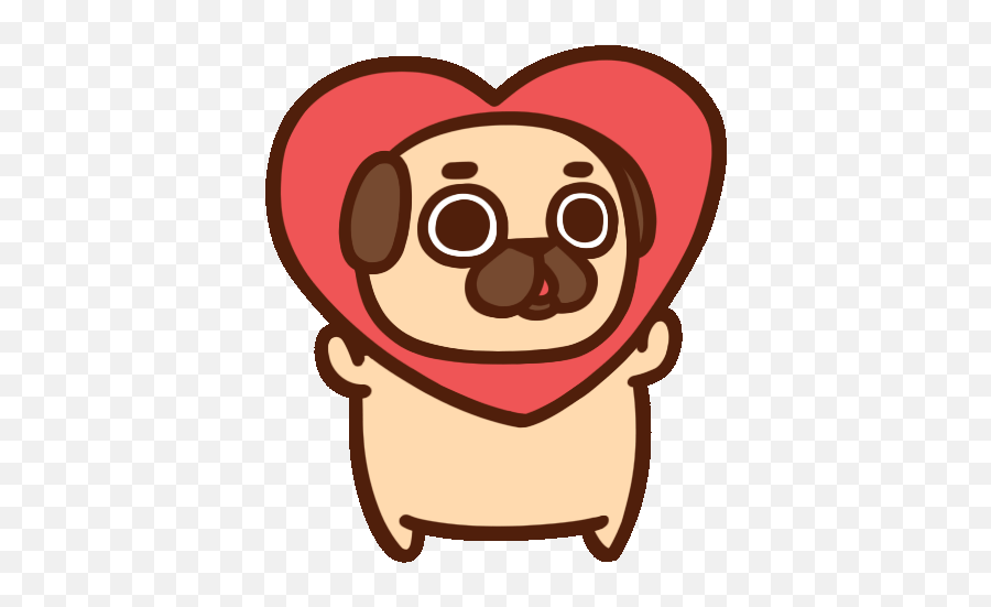 Puglie Pug Heart - Transparent Puglie Gif Emoji,Puglie Pug Emojis