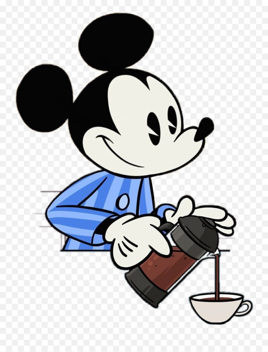 Cartoon Disney Mickeymouse Topolino Wakeup Sveglia - Mickey Café Emoji,Disney Coco Emoji