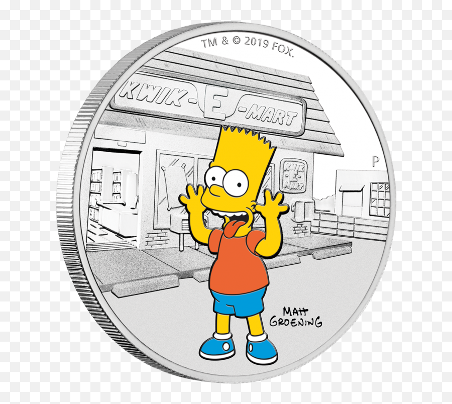 Bart Simpsons 1 Oz Silver Coin 1 Dollar Tuvalu 2019 Emoji,Two Emotions As An Artist Bart Simpson