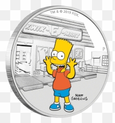 Bart Simpsons 1 Oz Silver Coin 1 Dollar Tuvalu 2019 Emoji,Two Emotions As An Artist Bart Simpson