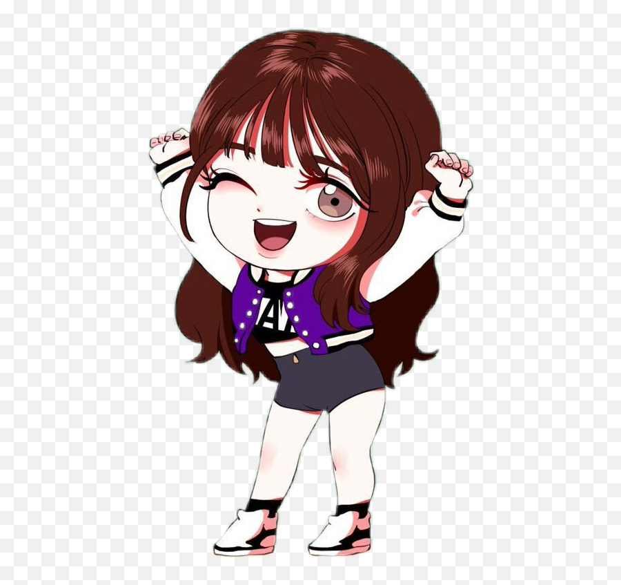 Kawaii Anime Chibi Korean Girl Sticker By Oh Hey - Chibi Korean Anime Girl Emoji,Cheer Up Emoji