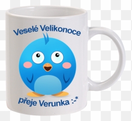 Easter White Porcelain Cup With Lovely - Mangabird Emoji,Birdie Emoticon