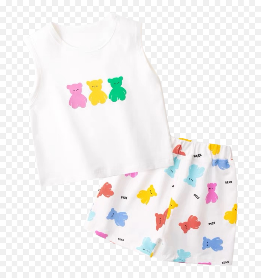 Gummy Bear Sleeveless Set White Emoji,Emoji 1 Piece Sleeper Pajamas