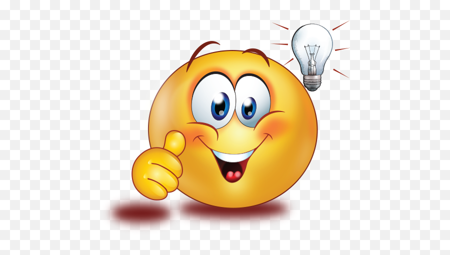 Brilliant Idea Thumb Up Emoji - Thinking Emoji,Bulb Emoji