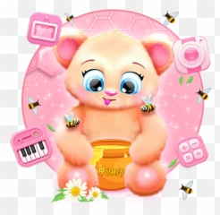 Honey Bear Themes Live Wallpapers For Android - Download Pink Cartoon Teddy Bear Emoji,Emoji Wallpapers