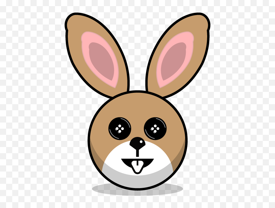 Hunny Bunnys Stickers - Cartoons Rabbit Head Emoji,Rabbit Emoji