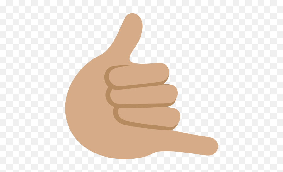Call Me Hand Emoji With Medium Skin - Meaning Of Whatsapp Hand Emojis,Hand Emojis