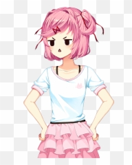 Meh - Tsuki Ddlc Ddlc Natsuki Casual Outfit Emoji,Oof Discord Emoji