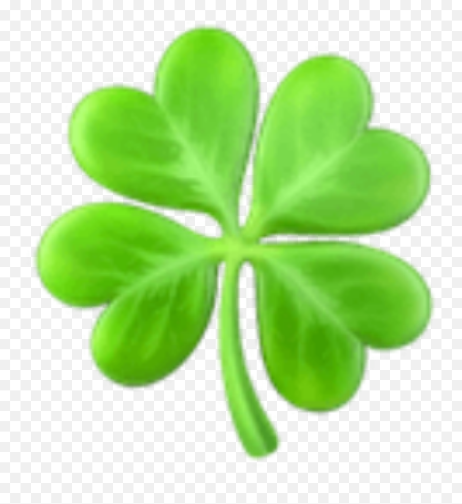 Download Leaves 4 Cute Green Garden Emoji Apple Imoji - Iphone Four Leaf Clover Emoji,Green Emoji
