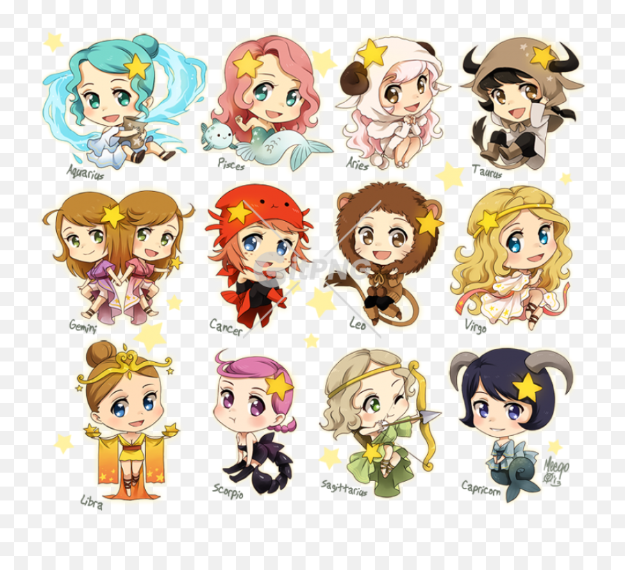 Tags - Zodiac Chibi Girls Emoji,Dibujos Para Colorear Emojis De Persoonajes De Disney