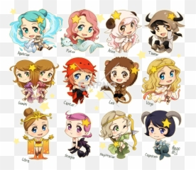 Tags - Zodiac Chibi Girls Emoji,Dibujos Para Colorear Emojis De Persoonajes De Disney
