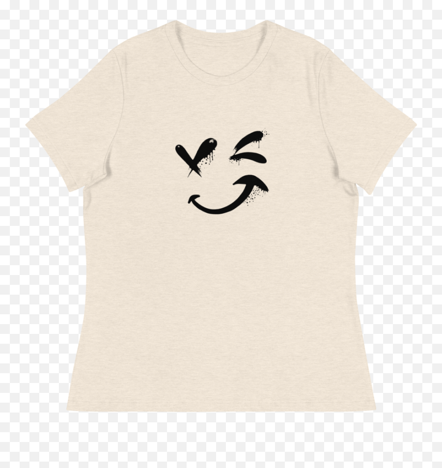 Smiley Face Womenu0027s Relaxed T - Shirt U2013 Krystal Ankh Wear Short Sleeve Emoji,Women Emoticon