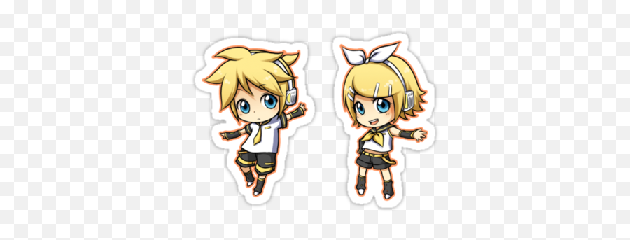 Vocaloid - Kagamine Rinlen Set Sticker By Banafria Vocaloid Stickers Len Emoji,Family Guy Maid Emoticon