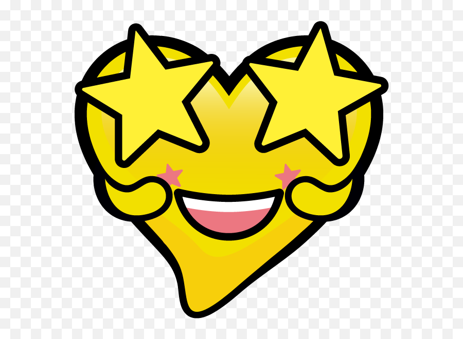 Yellow Hearts Stickers By Lic Newtime Emoji,Star Eyes Emojie