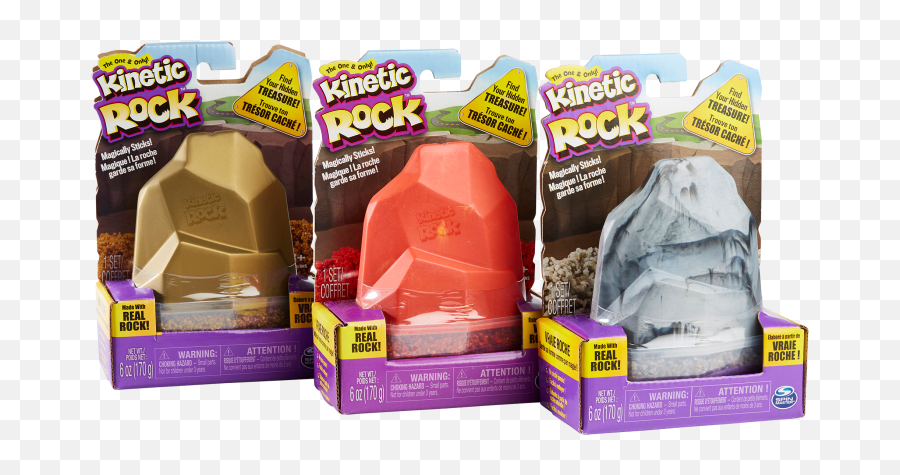 3 - Pack Spin Master Assorted Kinetic Rocks Household Supply Emoji,Curling Rock Emoji