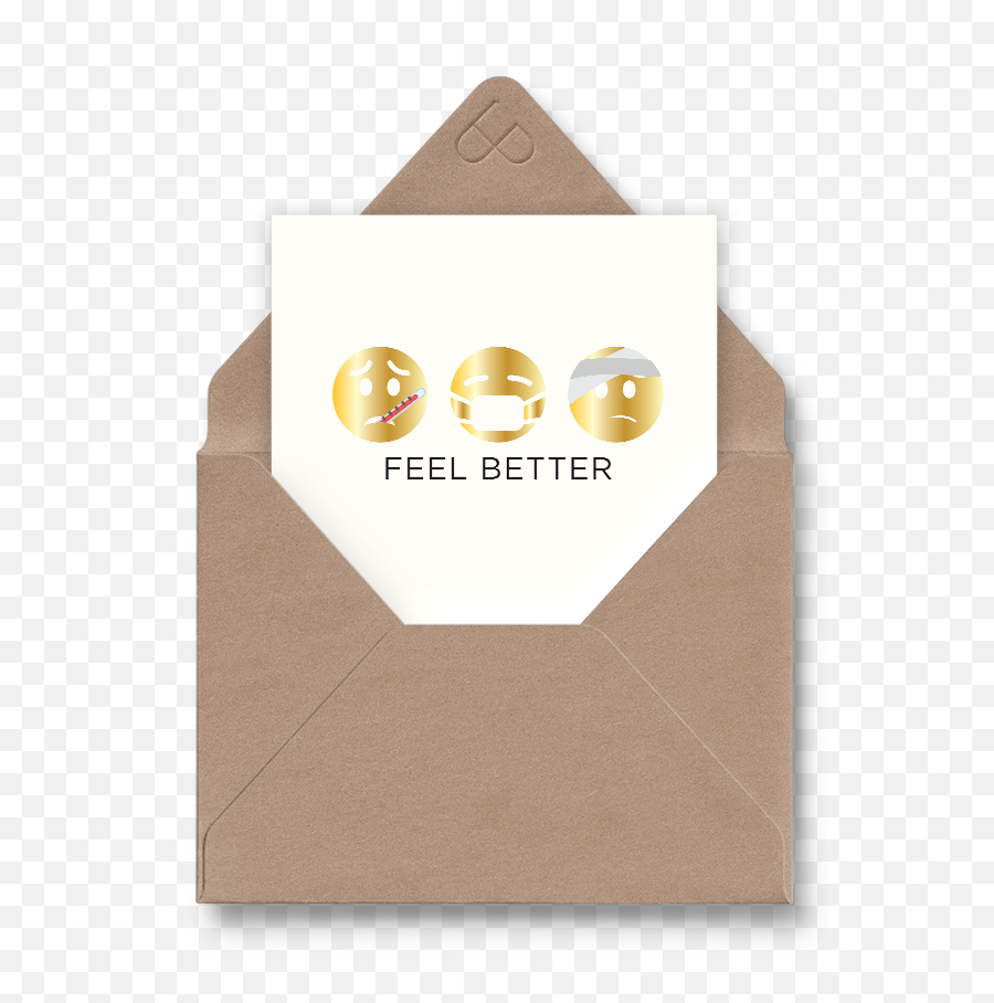 Foiled Emoji Feel Better - Horizontal,Feel Better Soon Emoji