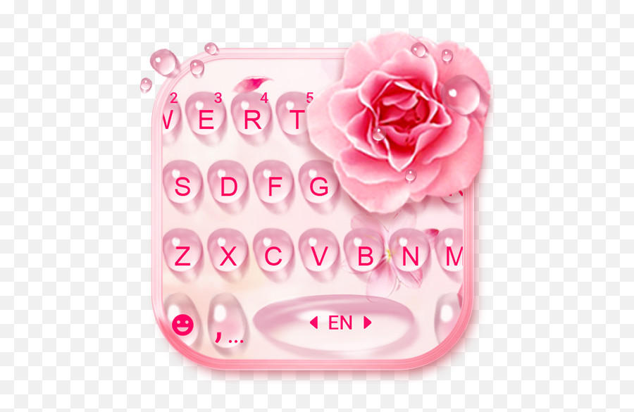 Download Rose Waterdrop Keyboard Theme On Pc U0026 Mac With - Girly Emoji,Emoji Kika