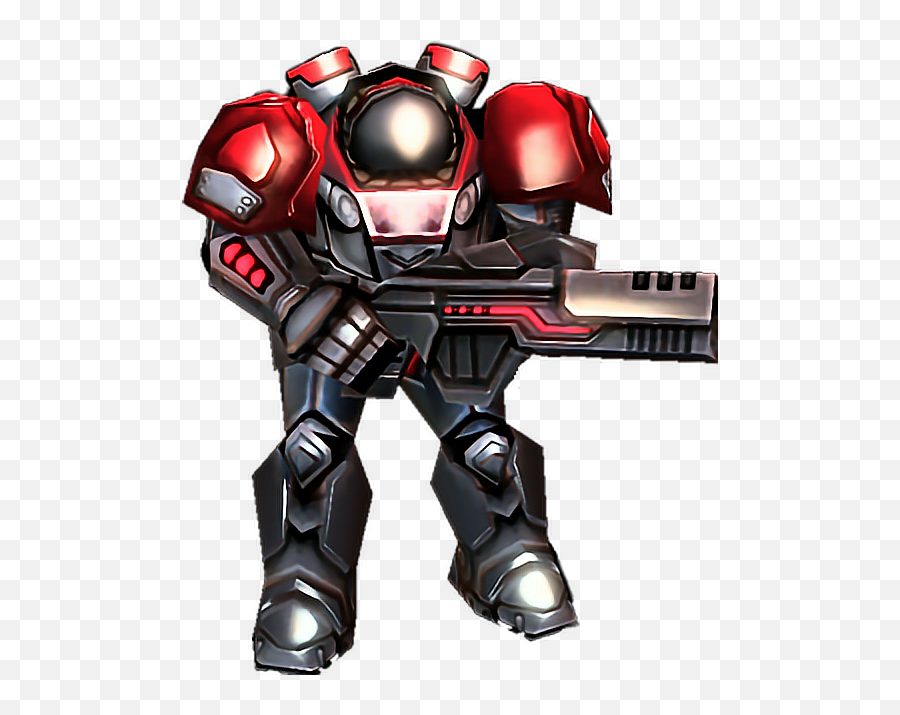 Marine Starcraft Gun Soldier Red - Starcraft 2 Terran Marine Emoji,Marine Emoji