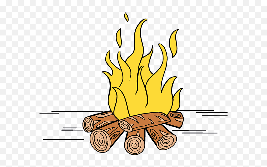 Clipart Flames Drawn Clipart Flames - Campfire How To Draw A Fire Emoji,How To Draw Fire Emoji