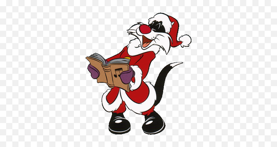 Christmas Cartoon Characters - Looney Tunes Sylvester Christmas Emoji,Disney Animated Emoticons Christmas