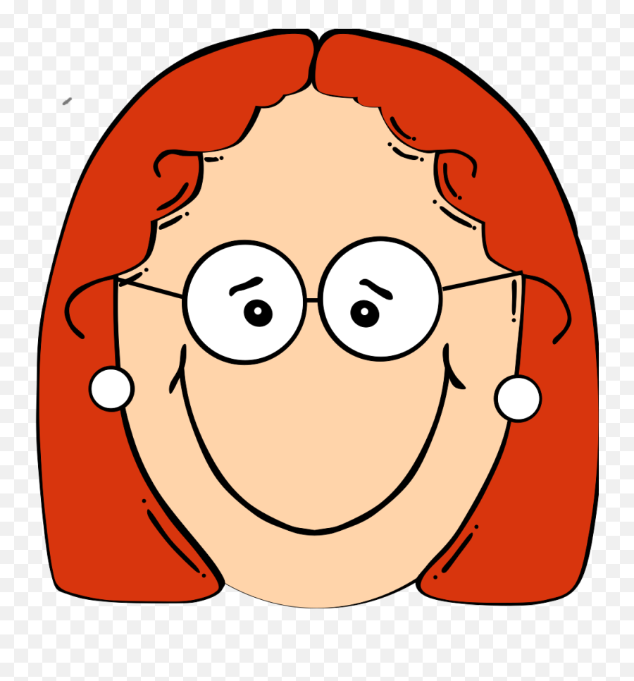 Redhead Cartoon Cliparts - Girl Face With Glasses Clipart Emoji,Redhead Emoji