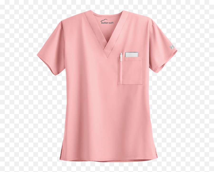 Butter - Soft Scrubs By Ua Unisex One Pocket Top 3x Blush V Neck Emoji,Womens Plus Size Womens Emoticon Dress 3x