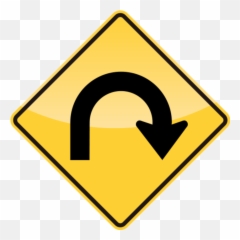 Hairpin Curve - U Turn Road Sign Clipart Full Size Clipart Hairpin Curve Sign Emoji,Emojis That Look Like Roads