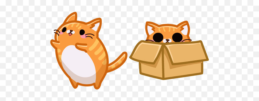 Cute Orange Cat In Box Cursor U2013 Custom Cursor - Cute Orange Cat In Box Emoji,Cute Japanese Bear Emoji