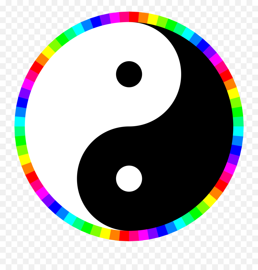 Yin Yang Symbol - Yin Yang Rainbow Colours Emoji,Emotions Yin Objectivity Yang