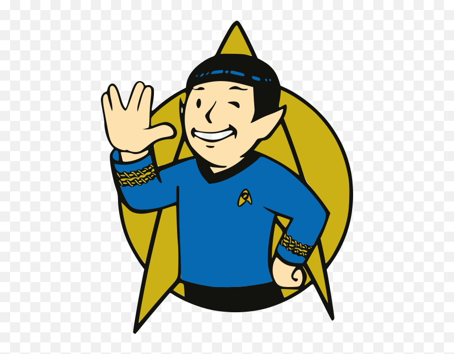 Star Trek Spock Fallout Star Trek Spock Fallout - Vault Boy Emoji,Spock Hand Emoji