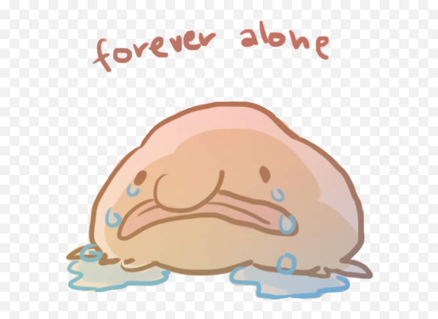Foreveralone Blobfish Sticker - Big Emoji,Forever Alone Emoji