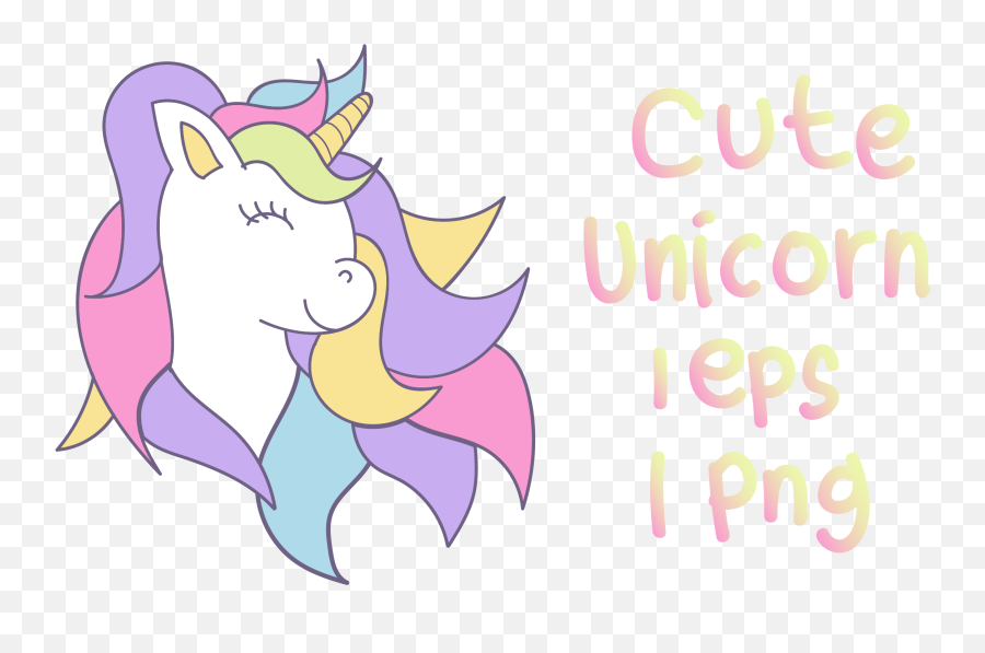 Unicorn Cute Cartoon Clip Art Graphic By Hunia Studio Emoji,Unicorn Emoticon