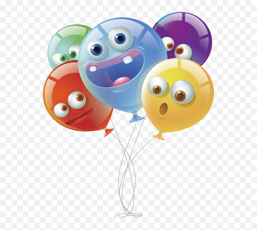 About Us Party Craze - Cartoon Balloons With Faces No Background Emoji,Emoticon Party Supplies