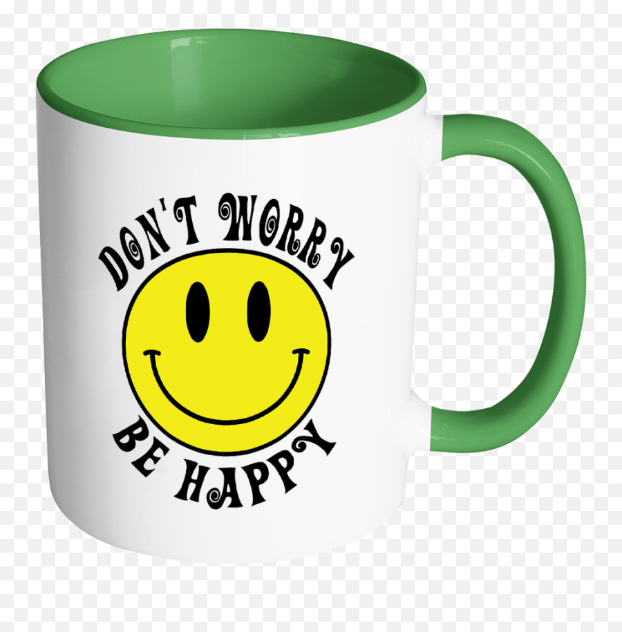 Retro Dont Worry Be Happy Smiley Face - Dont Happy Be Worry Mug Emoji,Worry Emoticon