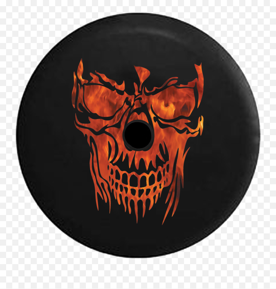 2018 - 2019 Jeep Wrangler Jl Spare Tire Cover Tire Cover Skull Face In Fire Emoji,Sugar Skull Emoji