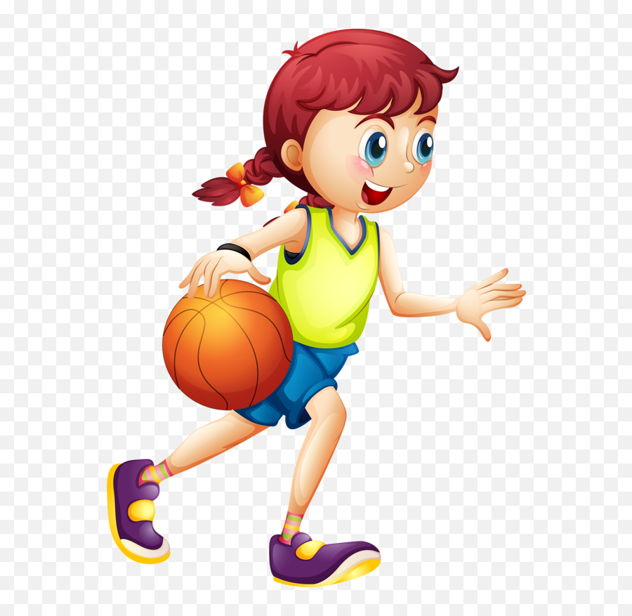 He - Girl Playing Basketball Clipart Png Emoji,Guess That Basketball Player By Emoji